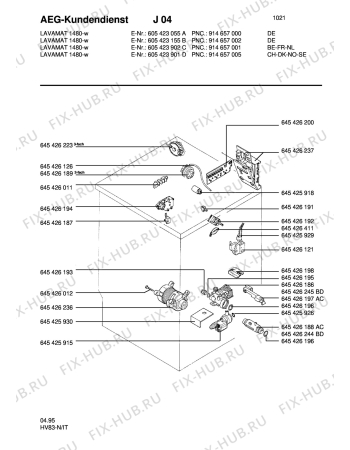 Взрыв-схема стиральной машины Aeg LAV1480 10A - Схема узла Electrical equipment